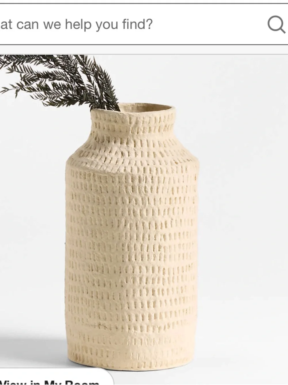 Crate&Barrel Neutral Textured Ceramic Vase 3pc set